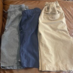 Set of Three essential boy shorts- Gray, Navy, and Tan